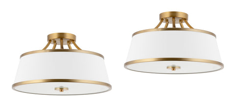 Zoey 18" Modern 3-Light Semi-Flush Mount Ceiling Light