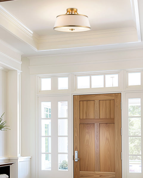 Zoey 18" Modern 3-Light Semi-Flush Mount Ceiling Light