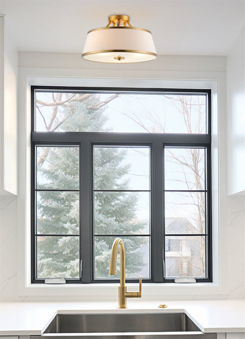 Zoey 18" Modern 3-Light Semi-Flush Mount Ceiling Light