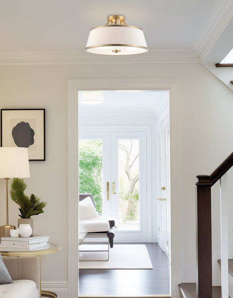 Zoey 18" Modern 3-Light Semi-Flush Mount Ceiling Light