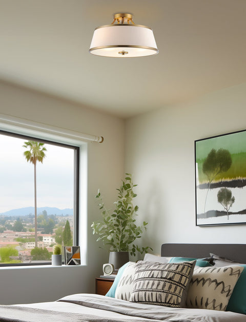 Zoey 18" Modern 3-Light Semi-Flush Mount Ceiling Light