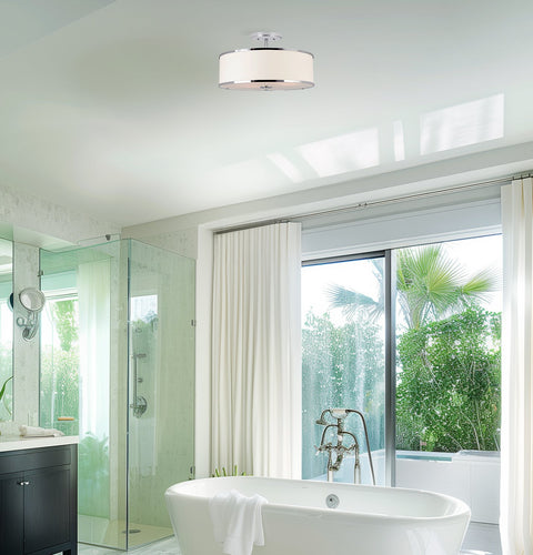 Chloe 15" Retro Modern 3-Light Semi-Flush Mount Ceiling Light