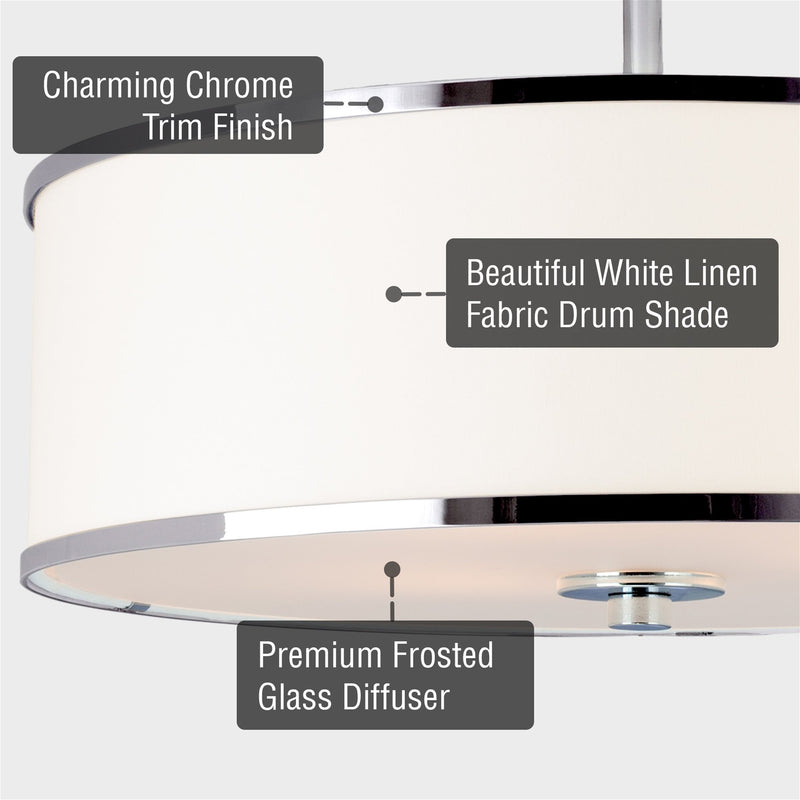 Chloe 15" Retro Modern 3-Light Semi-Flush Mount Ceiling Light