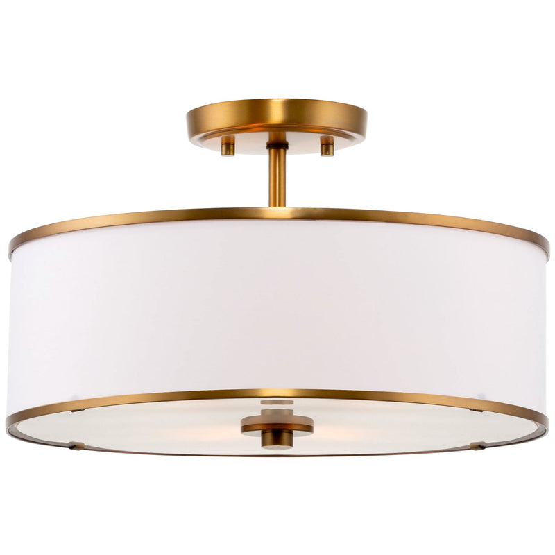Chloe 15" Retro Modern 3-Light Semi-Flush Mount Ceiling Light
