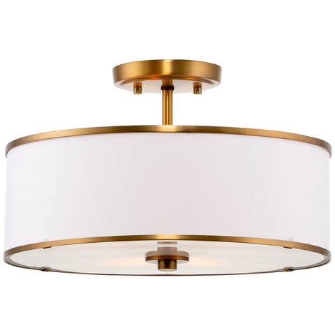Chloe 15" Retro Modern 3-Light Semi-Flush Mount Ceiling Light