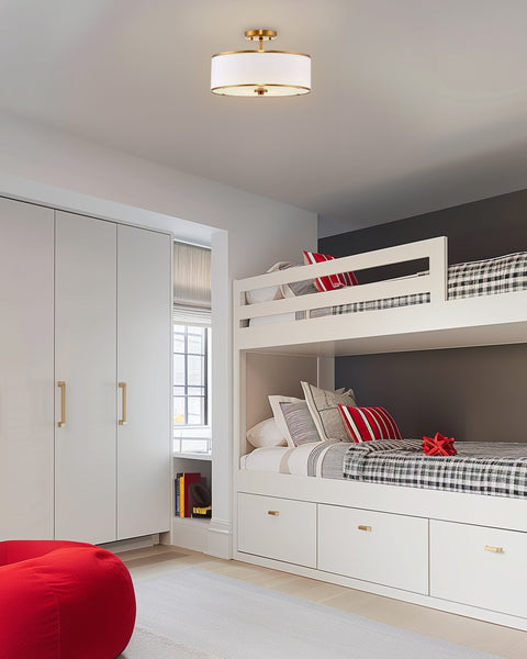 Chloe 15" Retro Modern 3-Light Semi-Flush Mount Ceiling Light