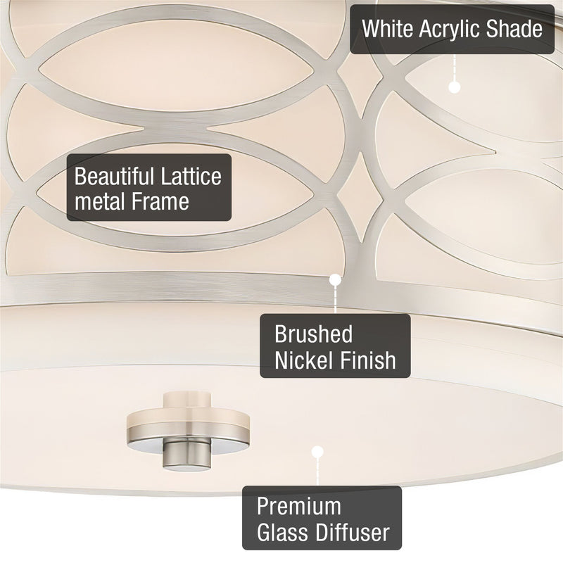 Sienna 15" 3-Light Semi Flush Mount Ceiling Light