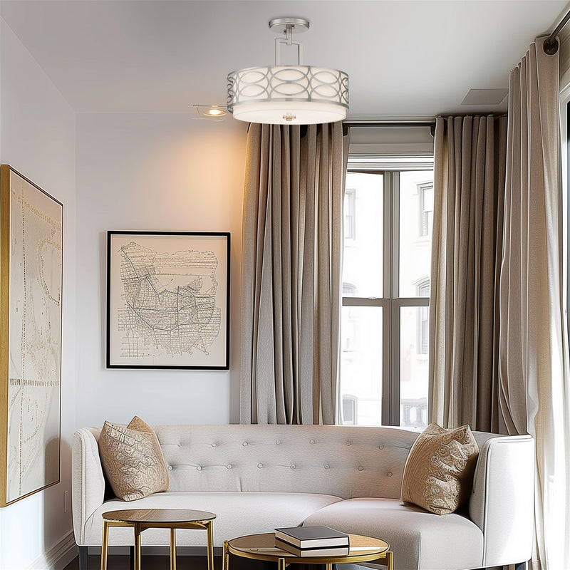 Sienna 15" 3-Light Semi Flush Mount Ceiling Light