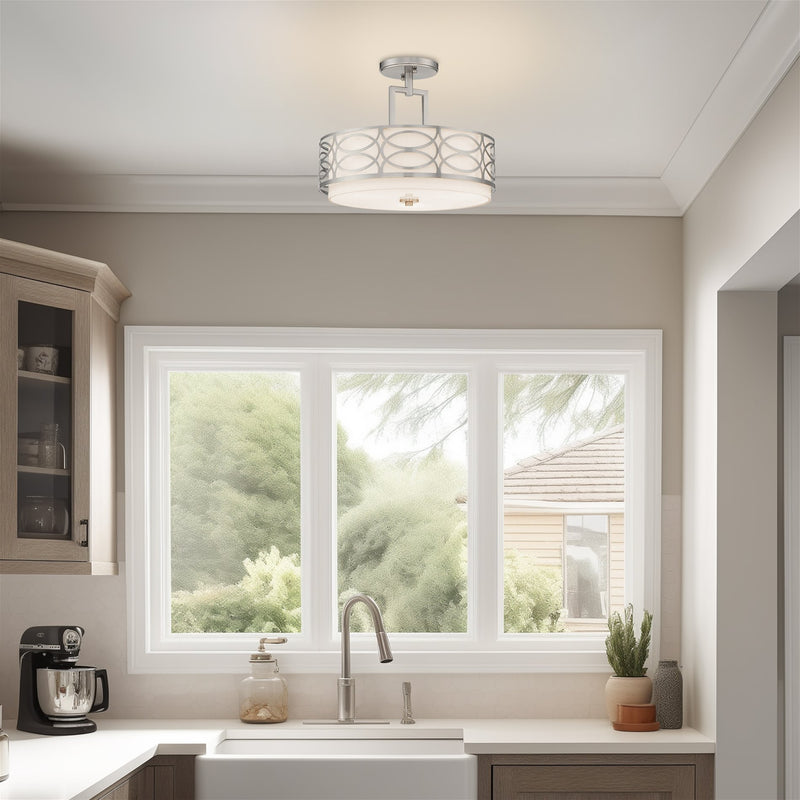 Sienna 15" 3-Light Semi Flush Mount Ceiling Light