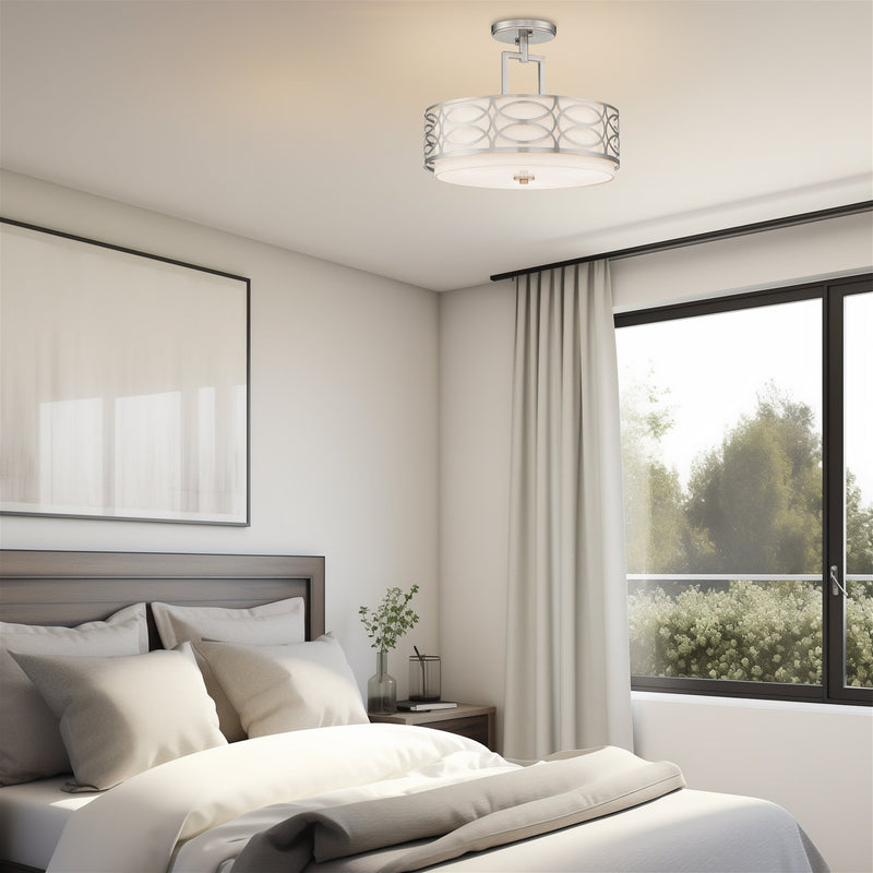 Sienna 15" 3-Light Semi Flush Mount Ceiling Light