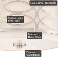 Sienna 15" 3-Light Semi Flush Mount Ceiling Light
