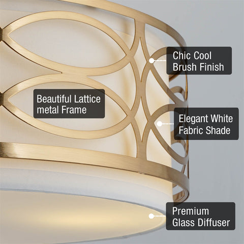 Sienna 15" 3-Light Semi Flush Mount Ceiling Light