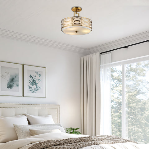 Sienna 15" 3-Light Semi Flush Mount Ceiling Light