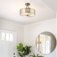 Sienna 15" 3-Light Semi Flush Mount Ceiling Light