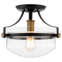 Zurich 12" Rustic Farmhouse Semi-Flush Mount Ceiling Light