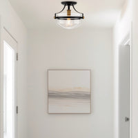 Zurich 12" Rustic Farmhouse Semi-Flush Mount Ceiling Light