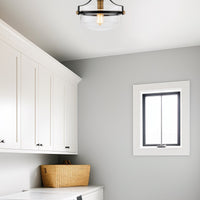 Zurich 12" Rustic Farmhouse Semi-Flush Mount Ceiling Light