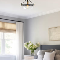 Zurich 12" Rustic Farmhouse Semi-Flush Mount Ceiling Light