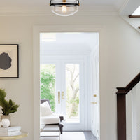 Zurich 12" Rustic Farmhouse Semi-Flush Mount Ceiling Light