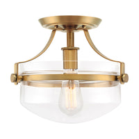 Zurich 12" Rustic Farmhouse Semi-Flush Mount Ceiling Light