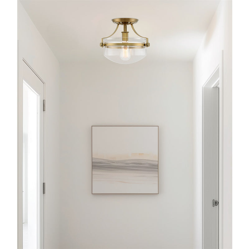 Zurich 12" Rustic Farmhouse Semi-Flush Mount Ceiling Light