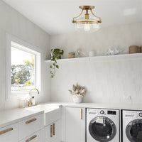 Zurich 12" Rustic Farmhouse Semi-Flush Mount Ceiling Light