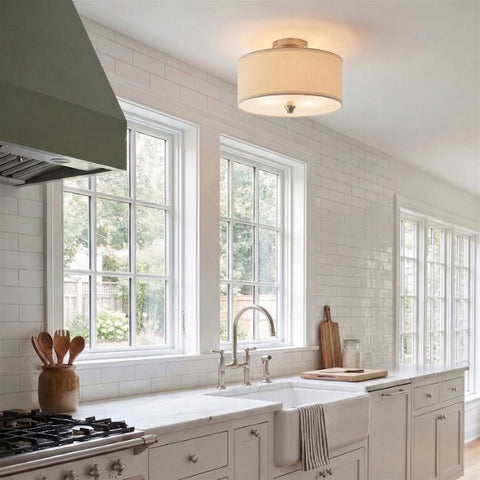 Newport 14" 2-Light Modern Semi-Flush Mount Ceiling Light