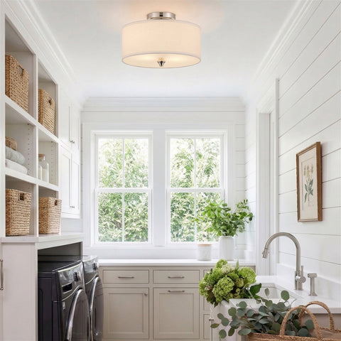 Newport 14" 2-Light Modern Semi-Flush Mount Ceiling Light