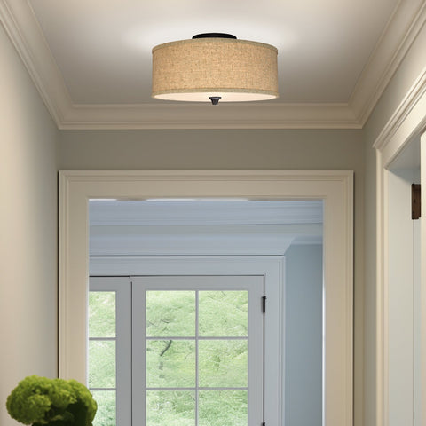 Newport 14" Modern 2-Light Semi-Flush Mount Ceiling Light