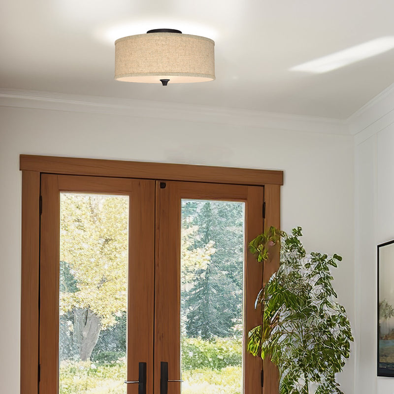 Newport 14" Modern 2-Light Semi-Flush Mount Ceiling Light
