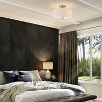 Addison 13" 2-Light Semi-Flush Mount Ceiling Light, Brushed Nickel Finish