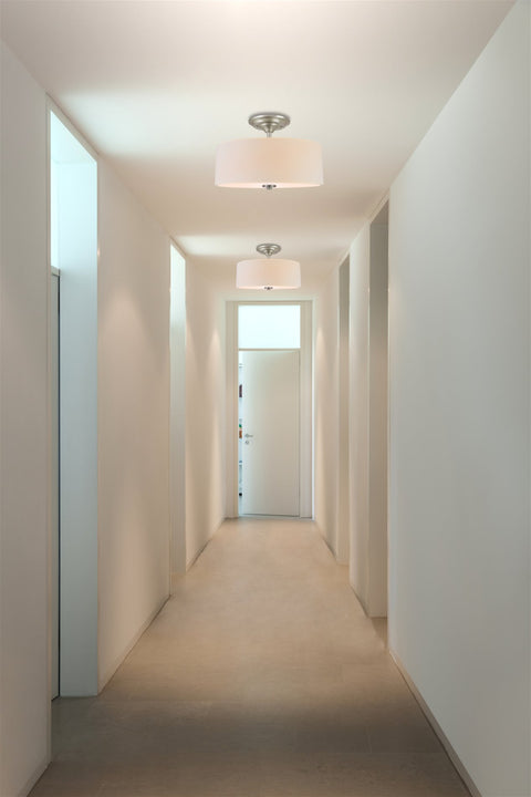 Addison 13" 2-Light Semi-Flush Mount Ceiling Light, Brushed Nickel Finish