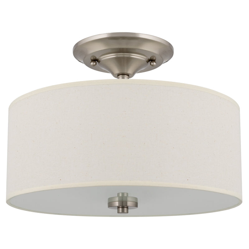 Addison 13" 2-Light Semi-Flush Mount Ceiling Light, Brushed Nickel Finish