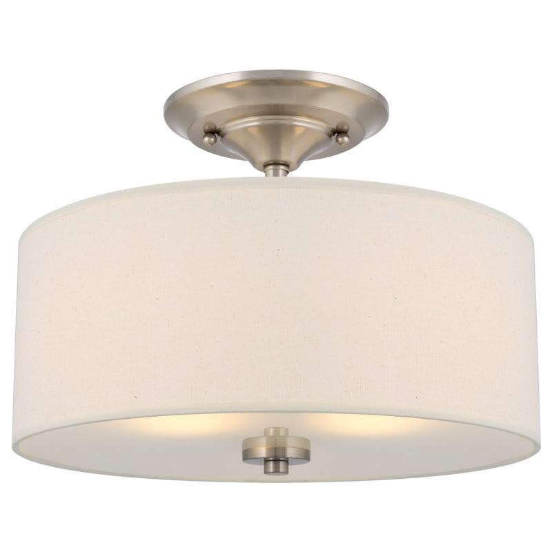 Addison 13" 2-Light Semi-Flush Mount Ceiling Light, Brushed Nickel Finish
