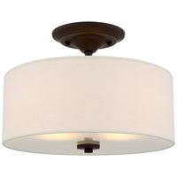 Addison 13" 2-Light Semi-Flush Mount Ceiling Light, Bronze Finish