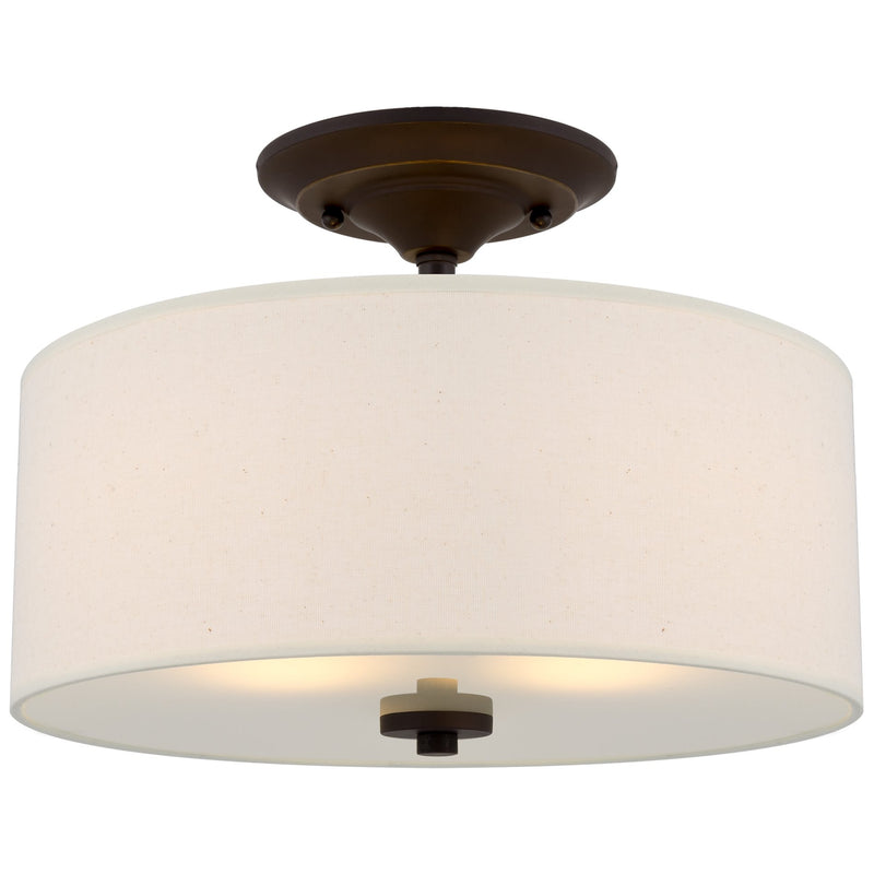 Addison 13" 2-Light Semi-Flush Mount Ceiling Light, Bronze Finish