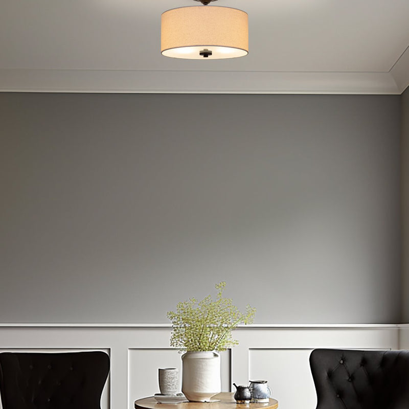 Addison 13" 2-Light Semi-Flush Mount Ceiling Light, Bronze Finish