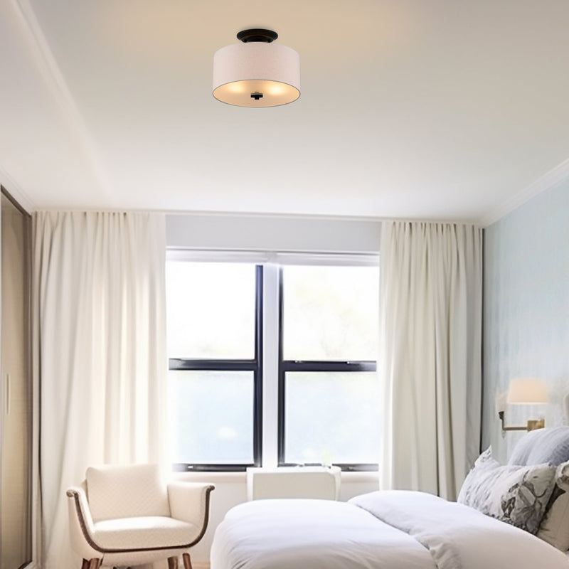 Addison 13" 2-Light Semi-Flush Mount Ceiling Light, Bronze Finish