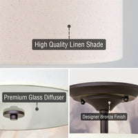 Addison 13" 2-Light Semi-Flush Mount Ceiling Light, Bronze Finish