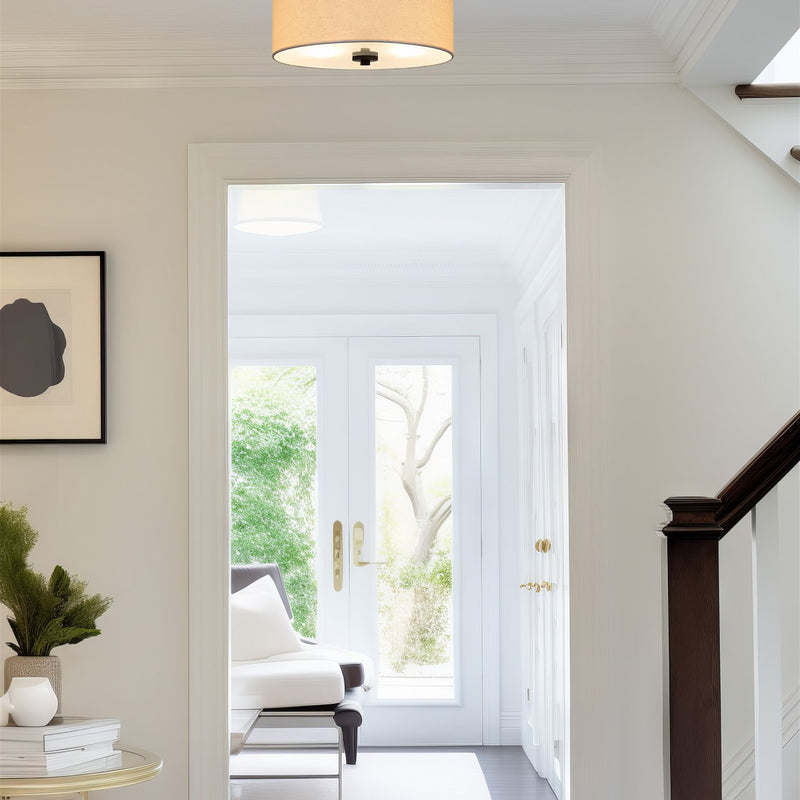 Addison 13" 2-Light Semi-Flush Mount Ceiling Light, Bronze Finish