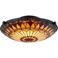 Mateo 16" 2-Light Tiffany Glass Flush Mount Ceiling Light