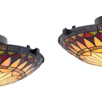 Mateo 16" 2-Light Tiffany Glass Flush Mount Ceiling Light