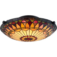 Mateo 16" 2-Light Tiffany Glass Flush Mount Ceiling Light