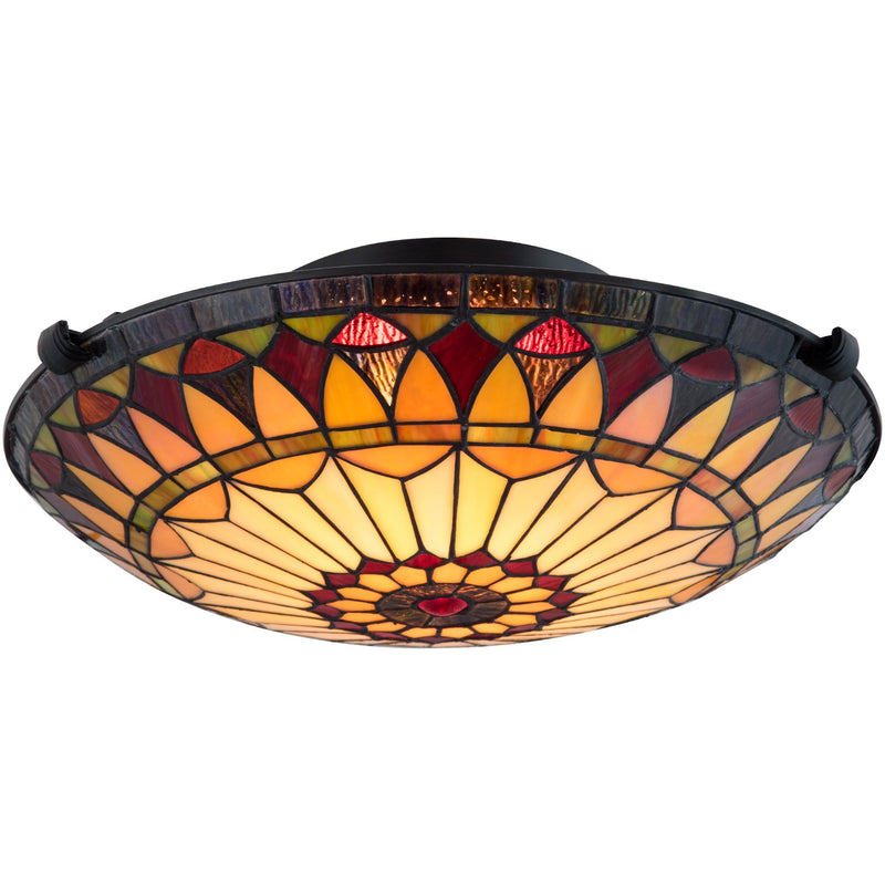 Mateo 16" 2-Light Tiffany Glass Flush Mount Ceiling Light