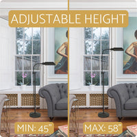 Kira Home Prescott 58" 6W LED Bulb (60W eq.) Modern Industrial Adjustable Standing Pharmacy Floor Lamp