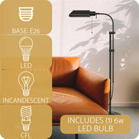 Kira Home Prescott 58" 6W LED Bulb (60W eq.) Modern Industrial Adjustable Standing Pharmacy Floor Lamp