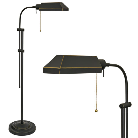 Kira Home Prescott 58" Modern Industrial Adjustable Standing Pharmacy Floor Lamp, Dark Bronze, 6W LED Bulb (60W eq.) Pivot Head for Hobby/Precise Task