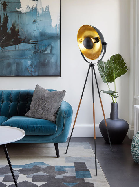 Sulis 58" Modern Industrial Tripod 9W LED Floor Lamp