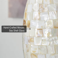 Coast 7" Hand-Crafted Mosaic Sea Shell Glass Shades / Replacement Glass, 2-Pack