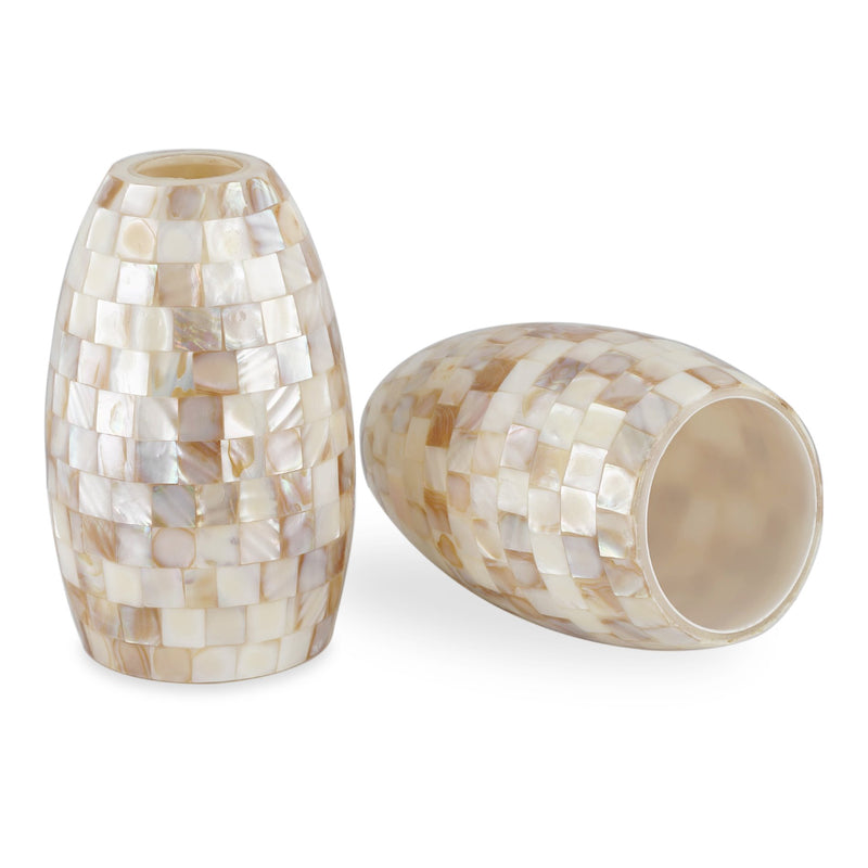 Coast 7" Hand-Crafted Mosaic Sea Shell Glass Shades / Replacement Glass, 2-Pack